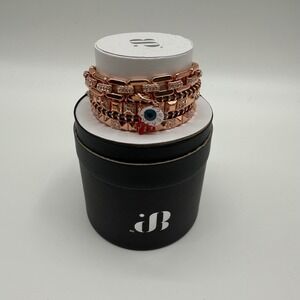 If Looks Could‎ Kill Softly Rose Gold Charm Bracelet Lab Created Stones
